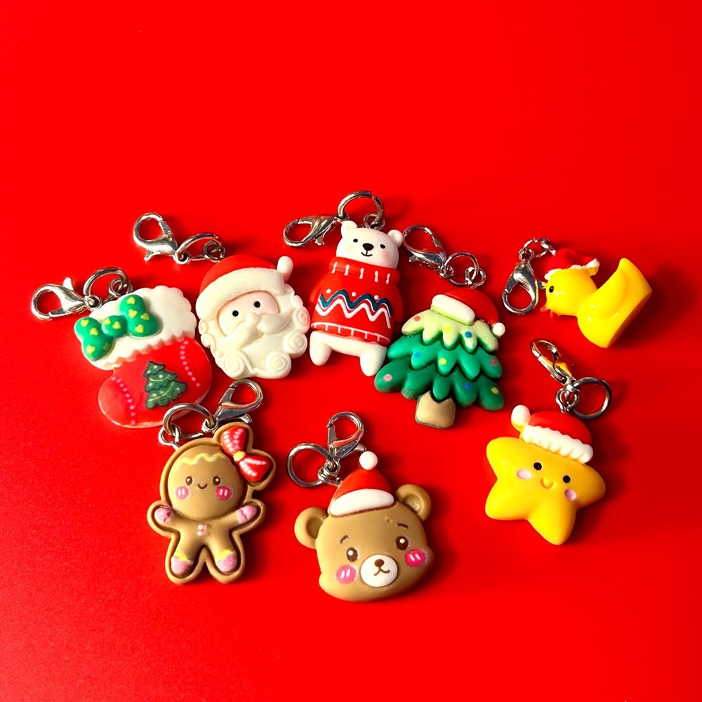 Christmas tree badge reel charm